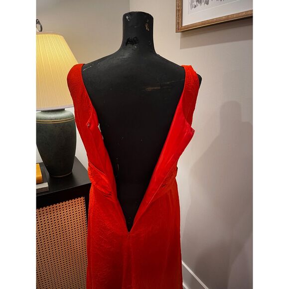 Coldwater Creek Silk Burnt Orange Sleeveless Midi Western Style Dress Size 10 - Picture 4 of 15